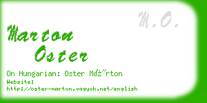 marton oster business card